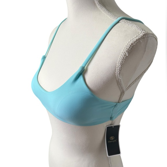 SHERRYDC Women's Solid Scoop Neck Push up Padded Brazilian Thong Bikini Swimsuit - Picture 5 of 13